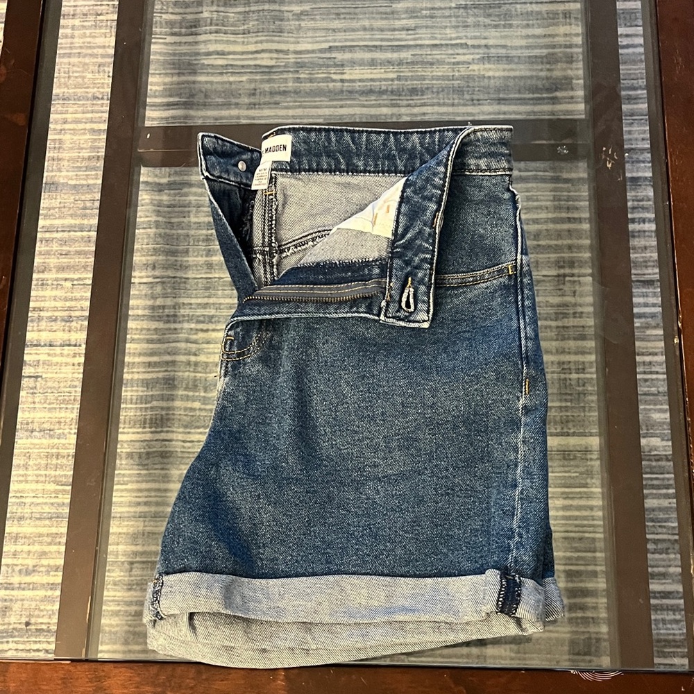 Steve Madden High Waist Denim Shorts - Blue